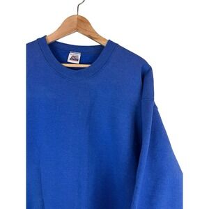 Vintage BVD Crewneck Sweatshirt Blank Adult XL Blue 80/90s Cotton Poly Blend USA